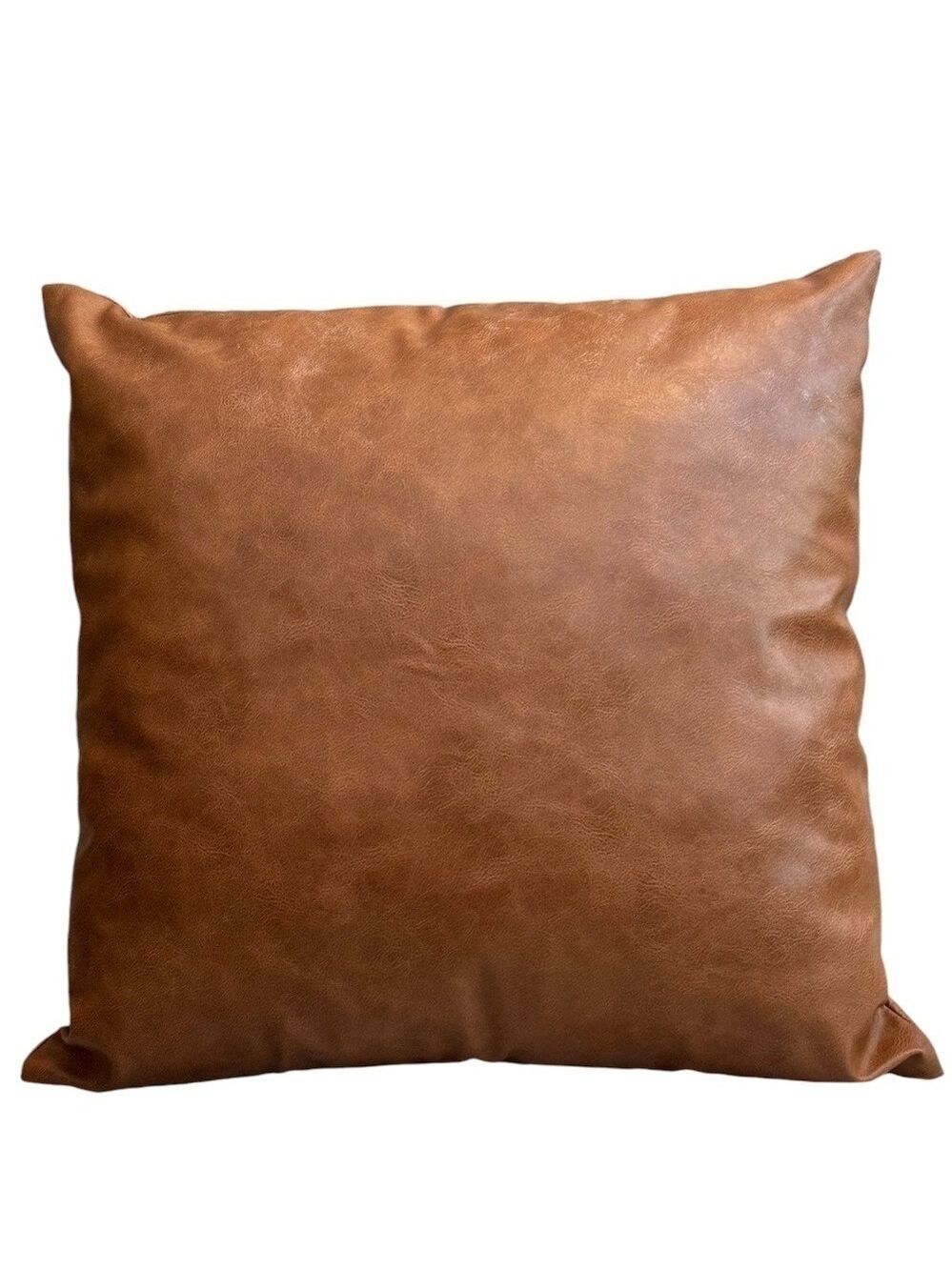 Brown Faux Leather Pillow Cover 19x19 Insert Not Included